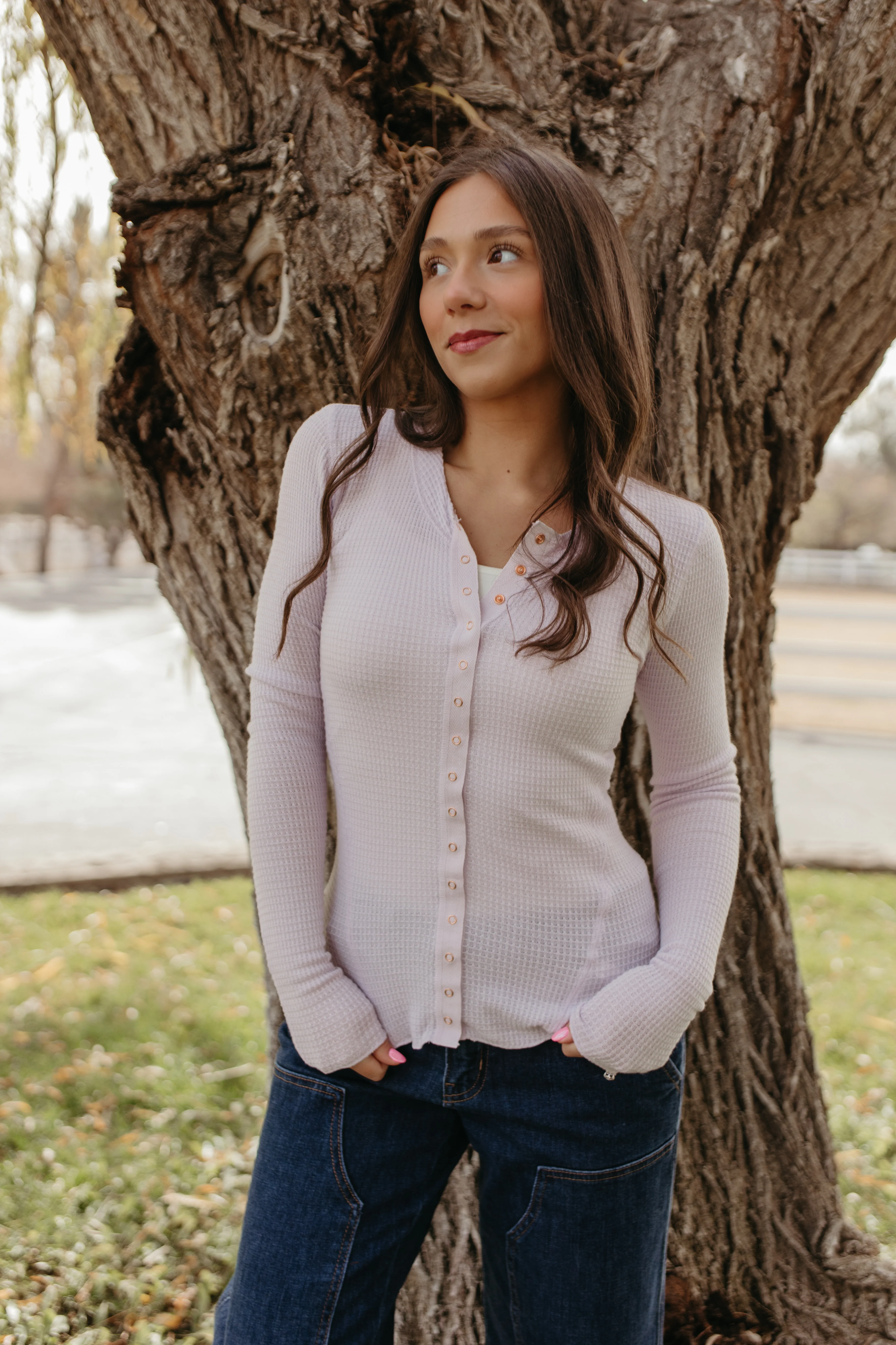 FREE PEOPLE GOING PLACES CARDI IN LAVENDER ICE - Payfeveri