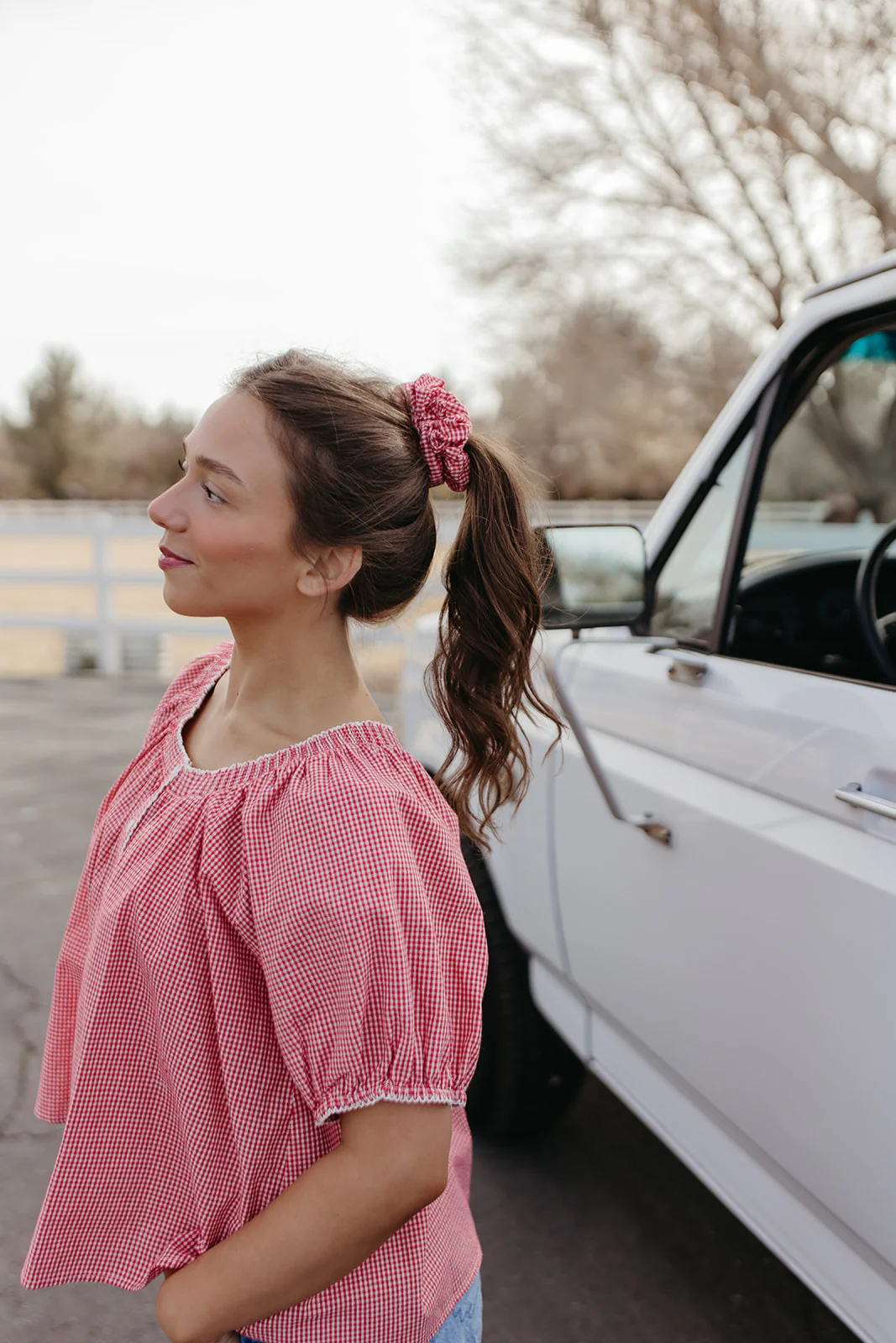 THE DAPHNE CHECKERED TOP IN RED - Payfeveri