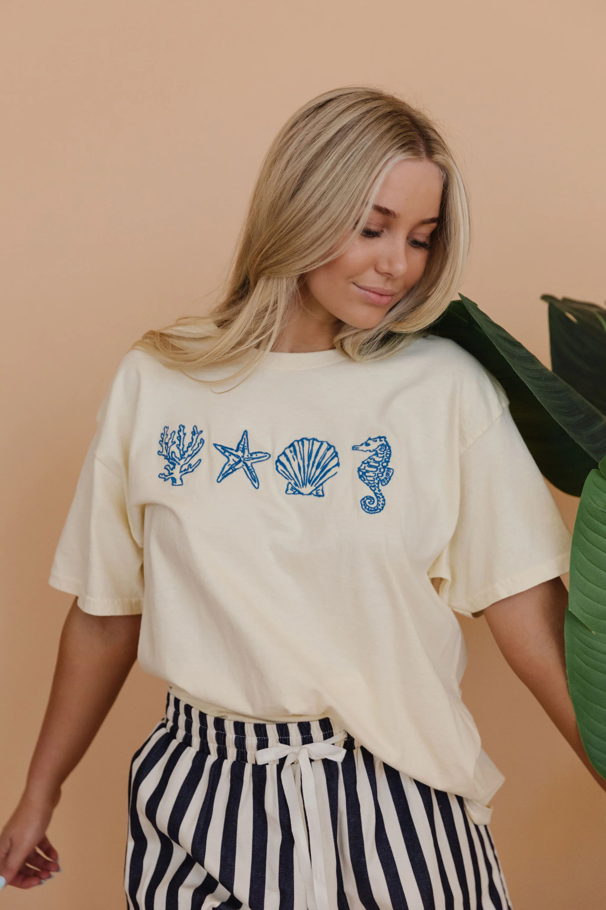 THE CORAL REEF OVERSIZED TOP IN FRENCH VANILLA - Payfeveri