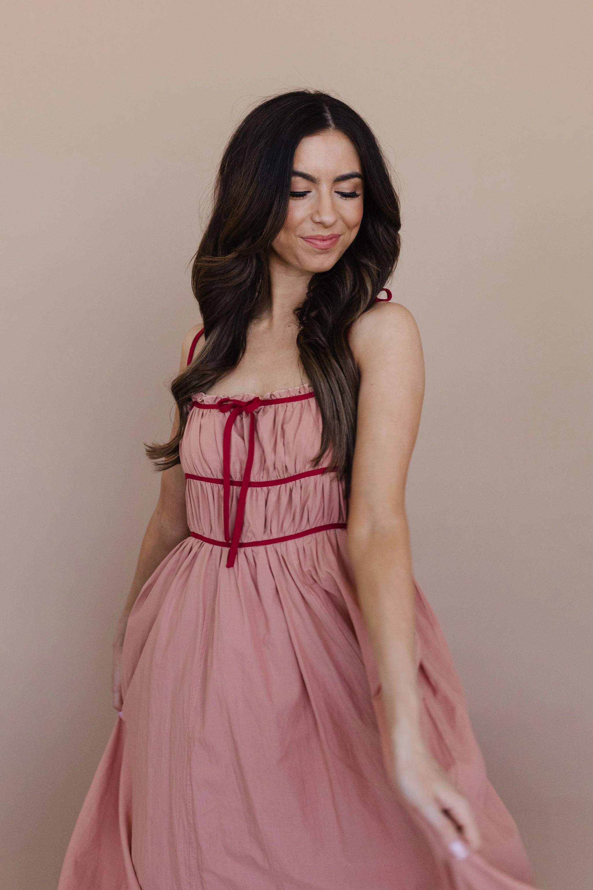 THE MAZI CONTRAST MAXI DRESS IN TERRACOTTA - Payfeveri