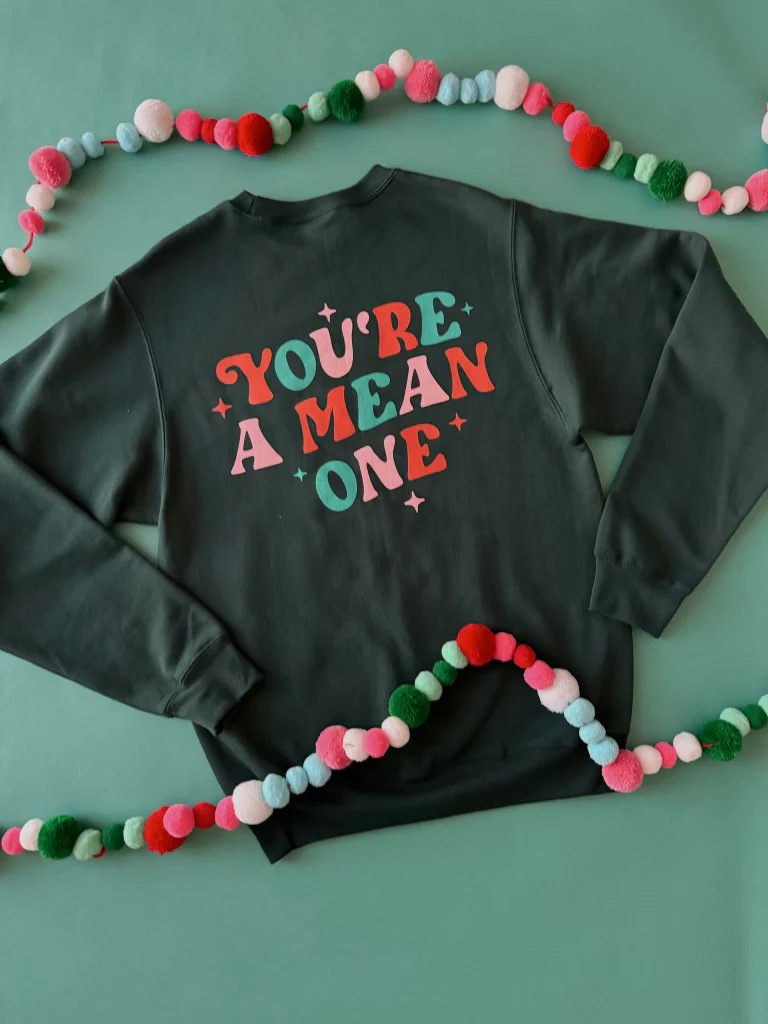 THE YOU'RE A MEAN ONE PULLOVER IN GREEN BY PINK DESERT - Payfeveri
