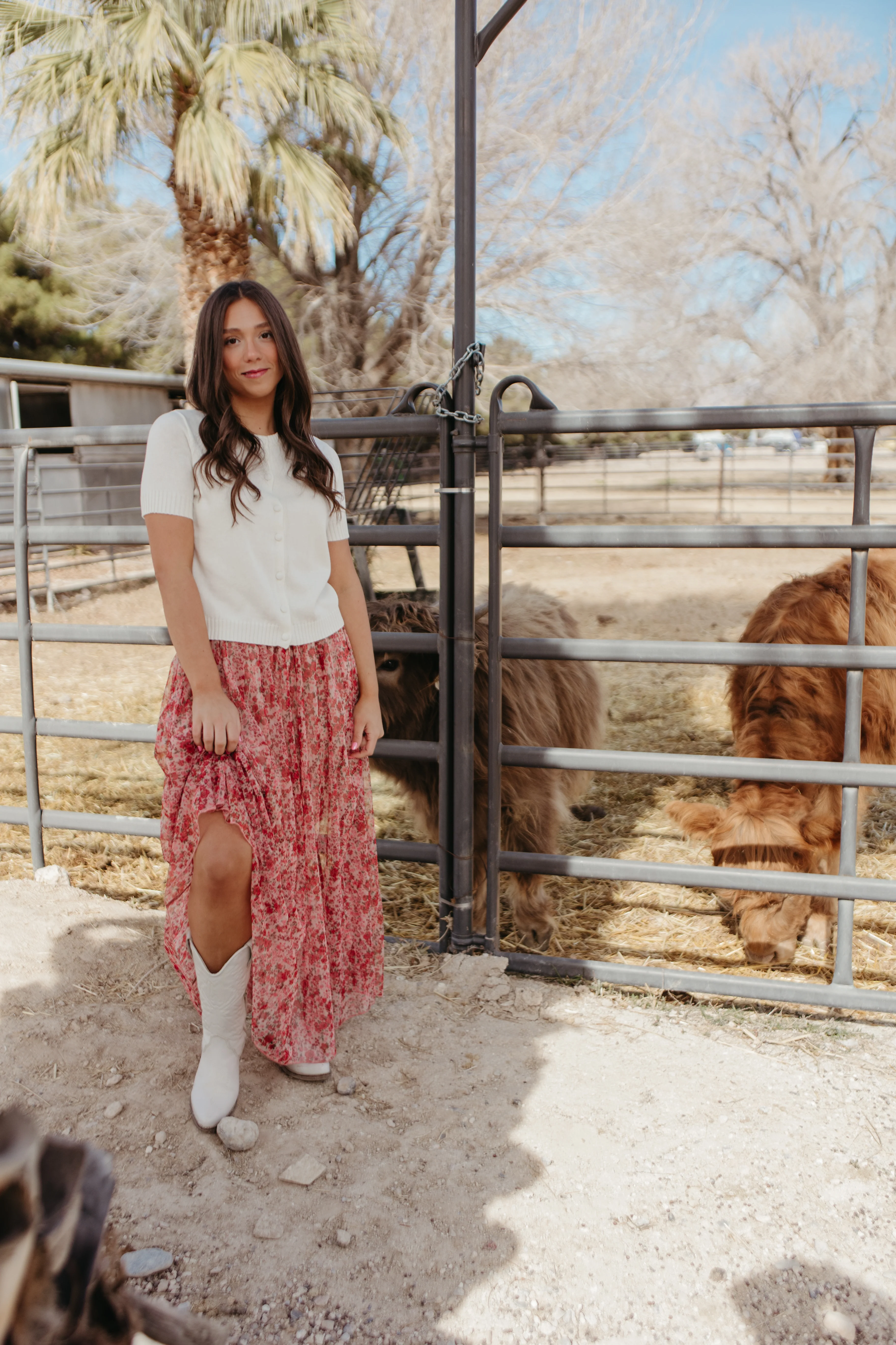 THE MILLIE FLORAL MESH MAXI SKIRT IN ROSE - Payfeveri