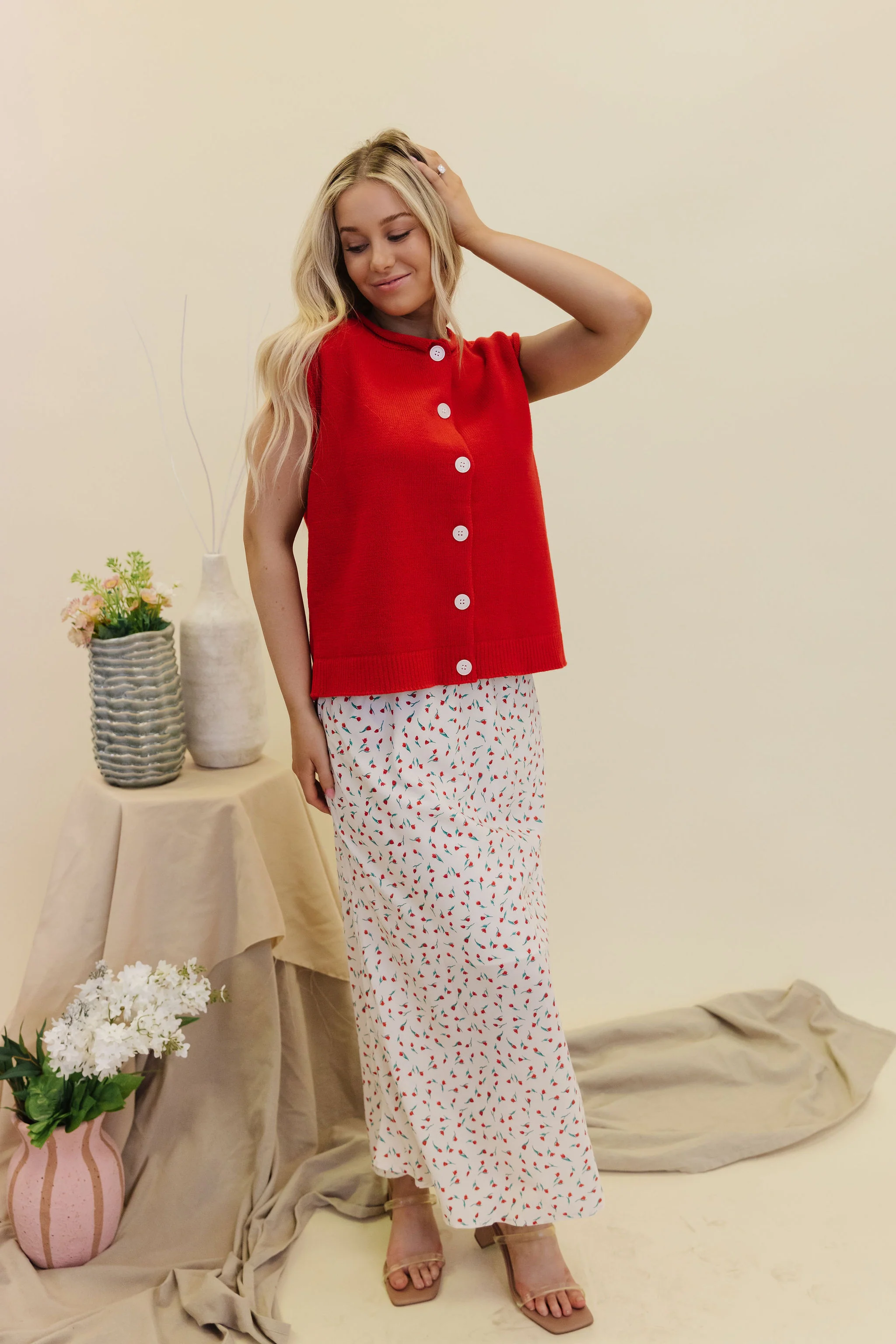 THE OPHIRA FLORAL MAXI PENCIL SKIRT IN OFF WHITE - Payfeveri