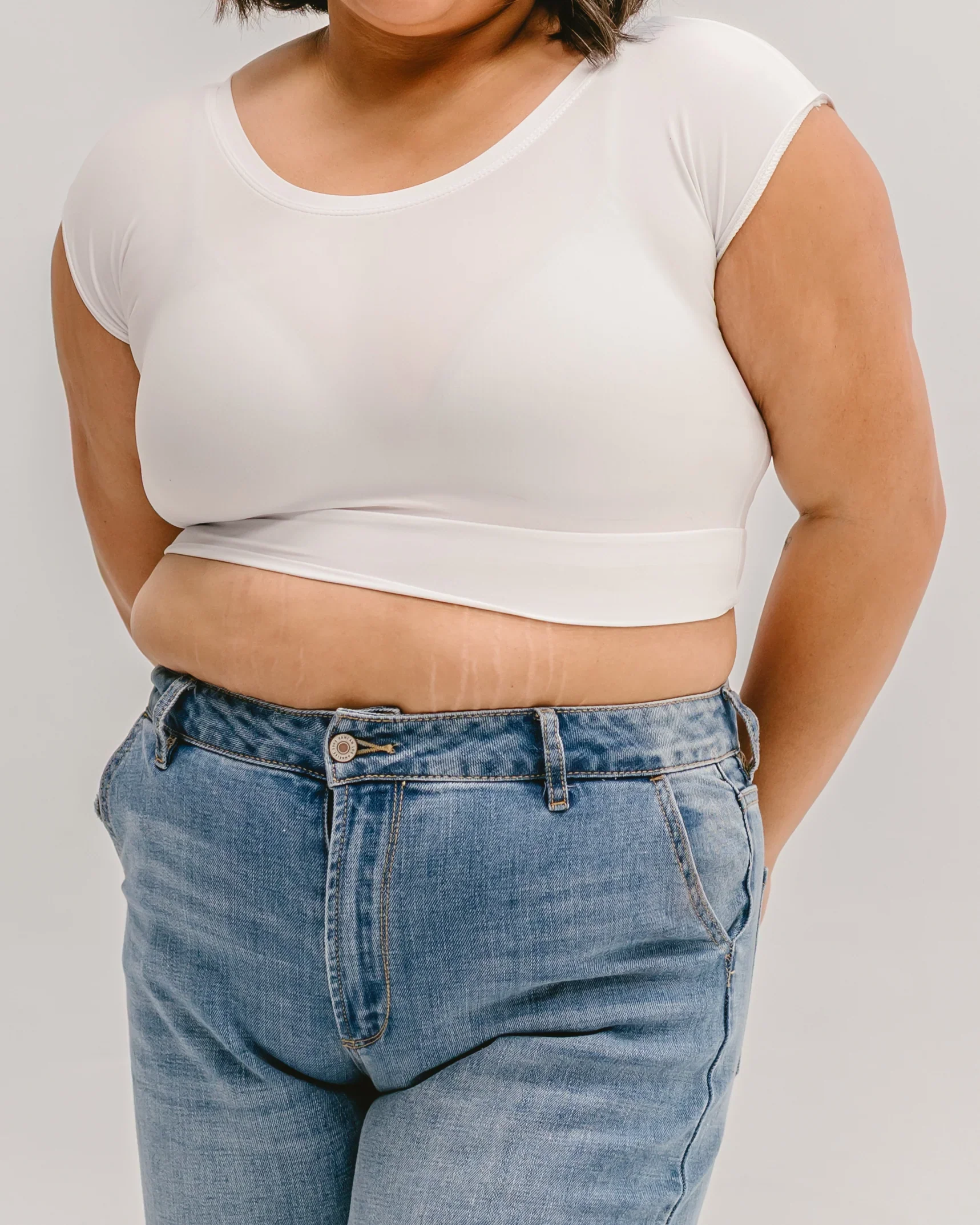 THE HALFTEE CLASSIC BASIC CAP SLEEVE IN WHITE - Payfeveri