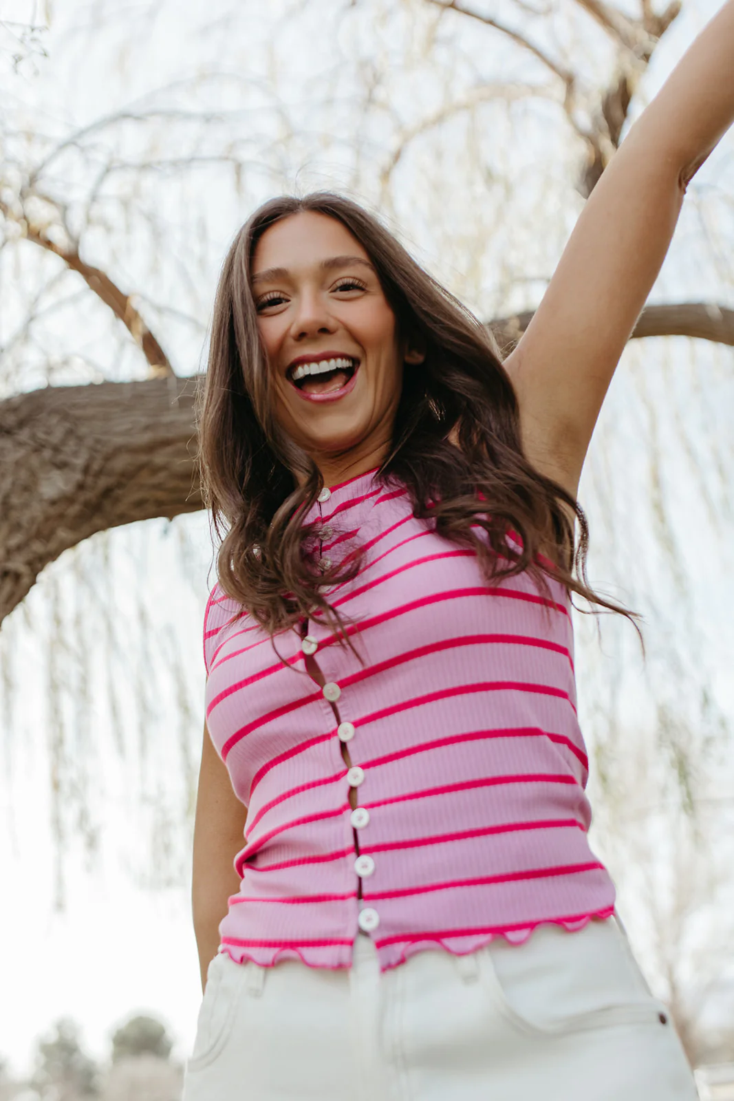 FREE PEOPLE TILLY STRIPED VEST IN ORCHID COMBO - Payfeveri