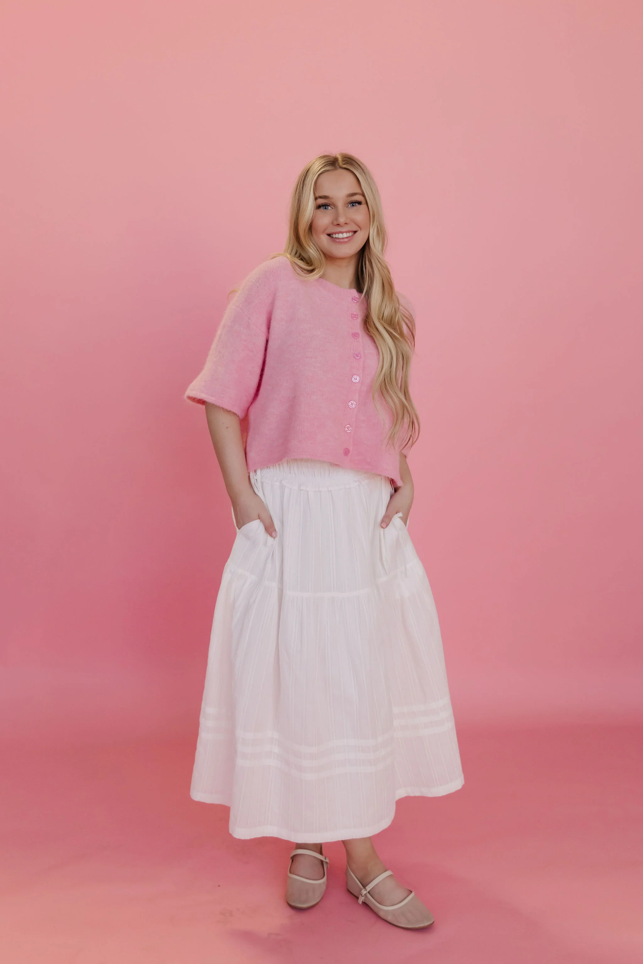 THE MANON SIDE TIE LINEN MAXI SKIRT IN WHITE - Payfeveri