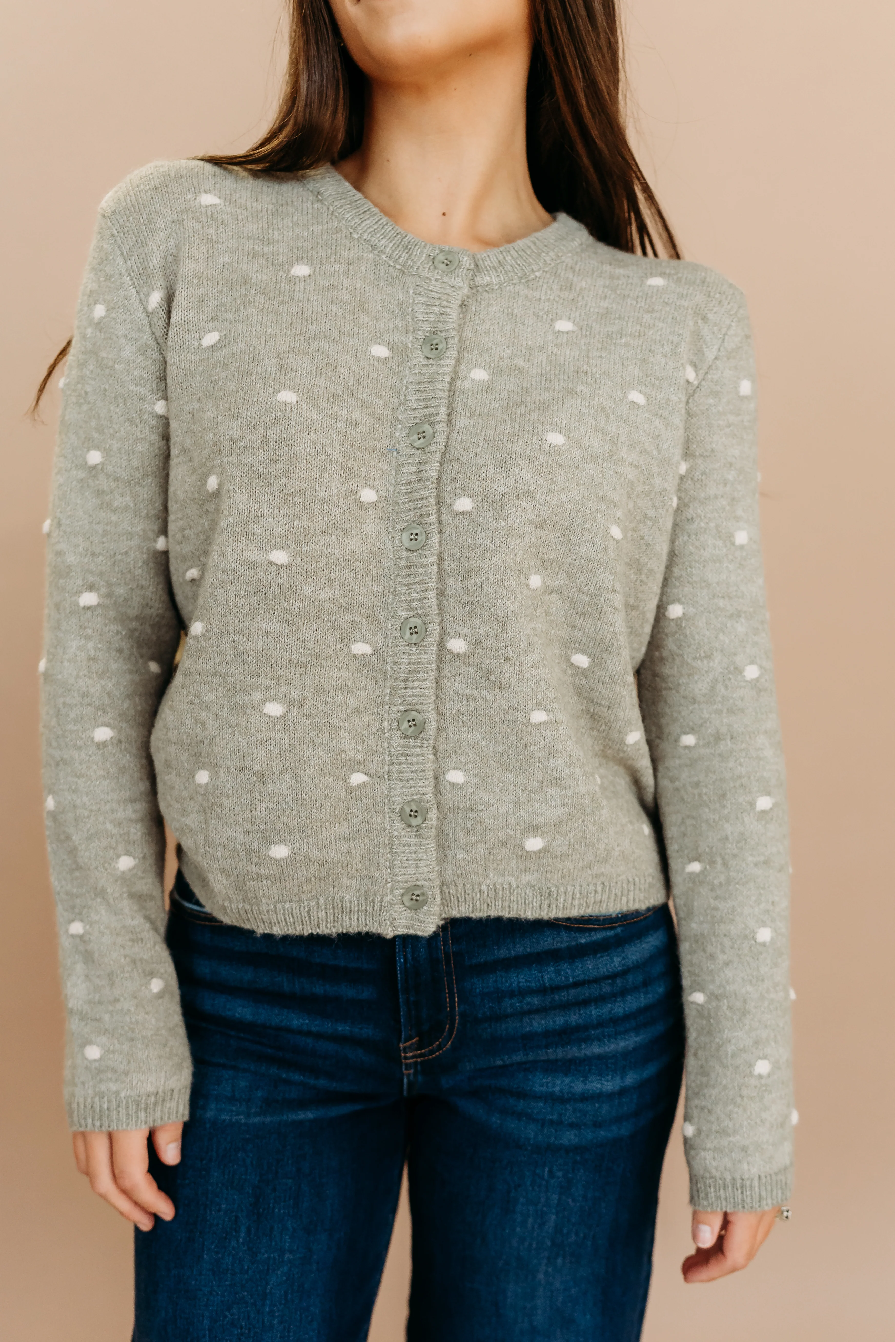 THE AELIN POLKA DOT SWEATER IN SAGE - Payfeveri