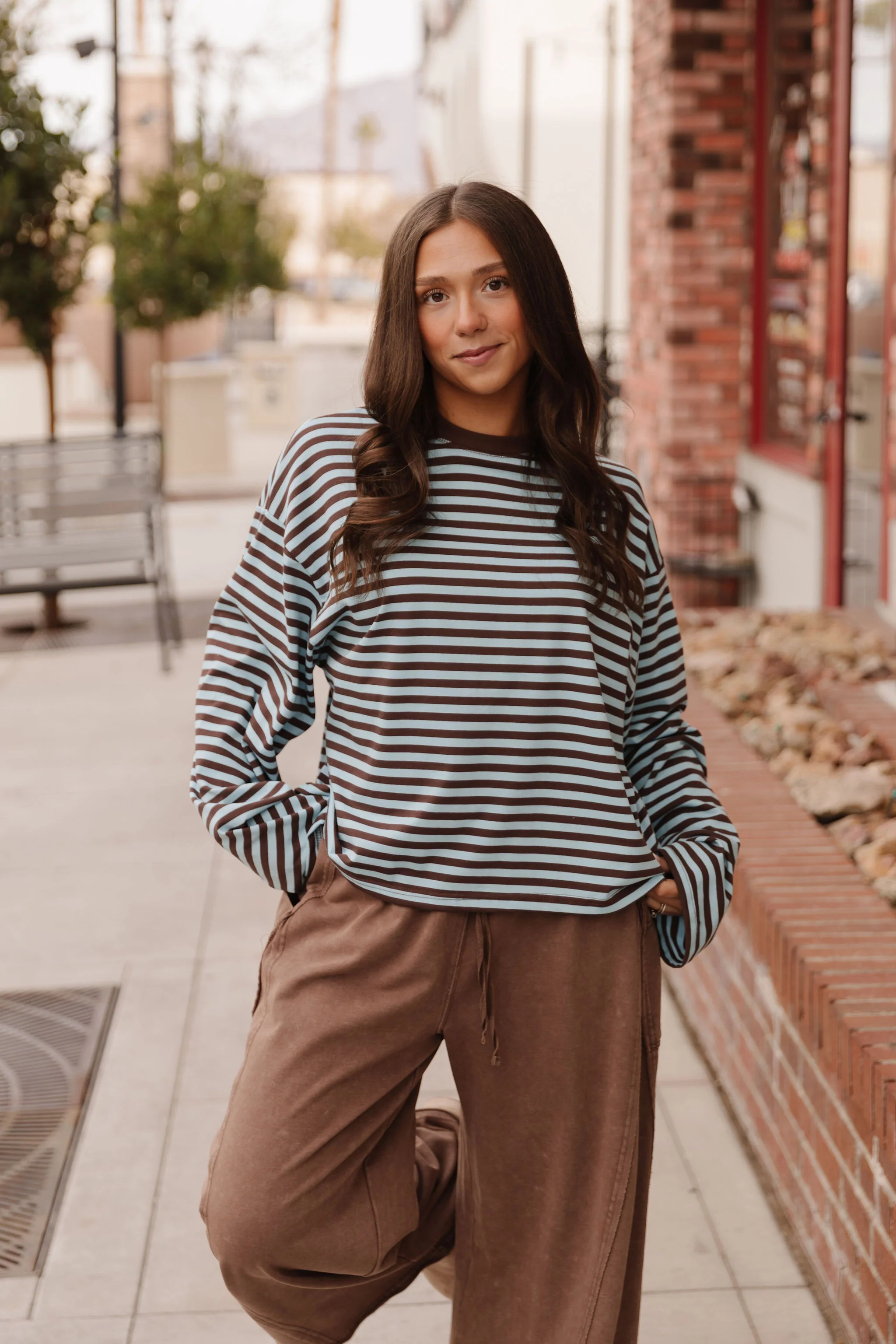 THE NEHEMIA STRIPED TOP IN SKY BLUE - Payfeveri