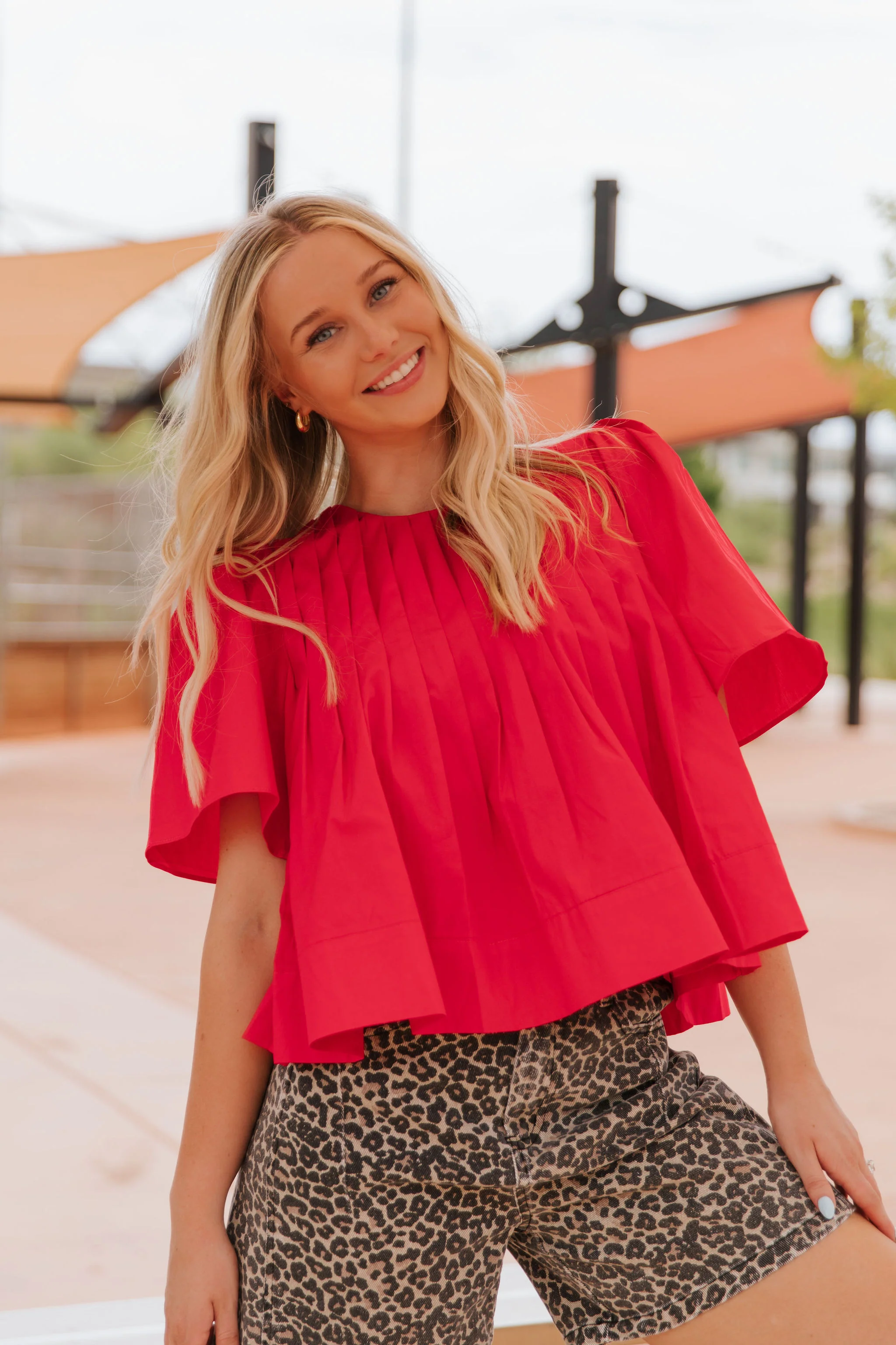 THE PADGETT PLEATED TOP IN PINK - Payfeveri