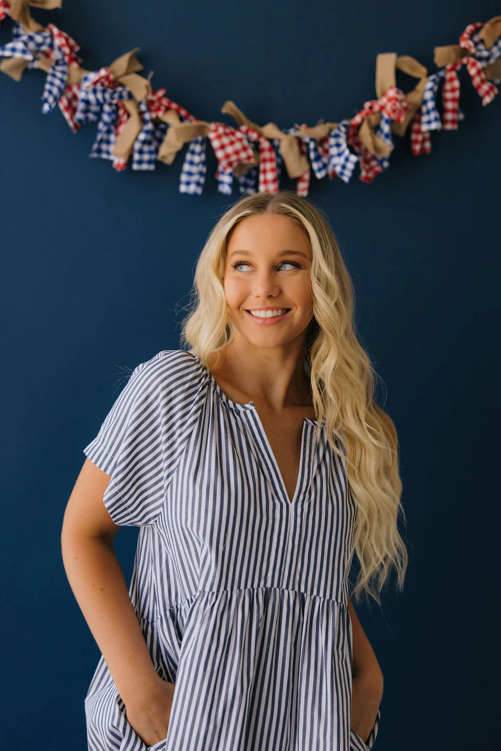 THE ABBY STRIPED BABYDOLL DRESS IN BLUE - Payfeveri