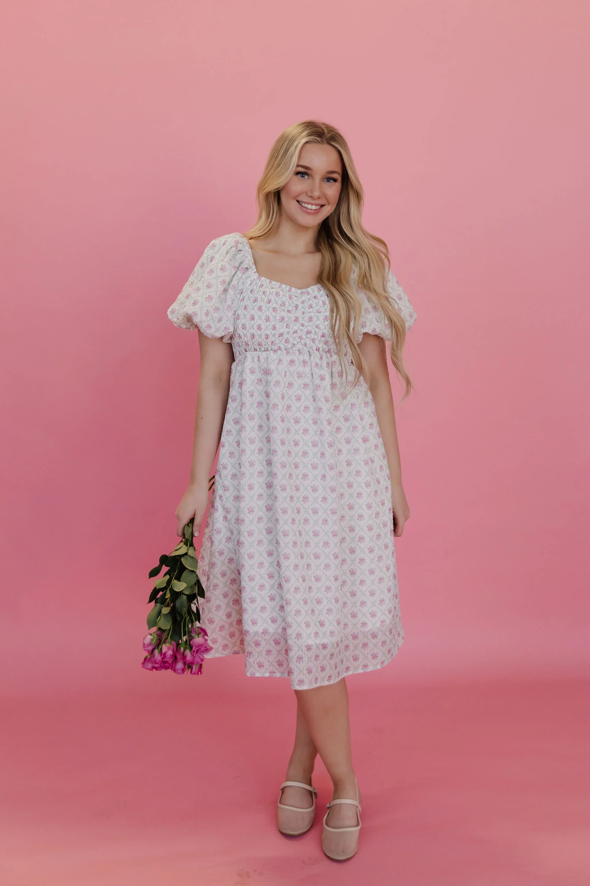 THE SHERIANN FLORAL DRESS IN PINK - Payfeveri