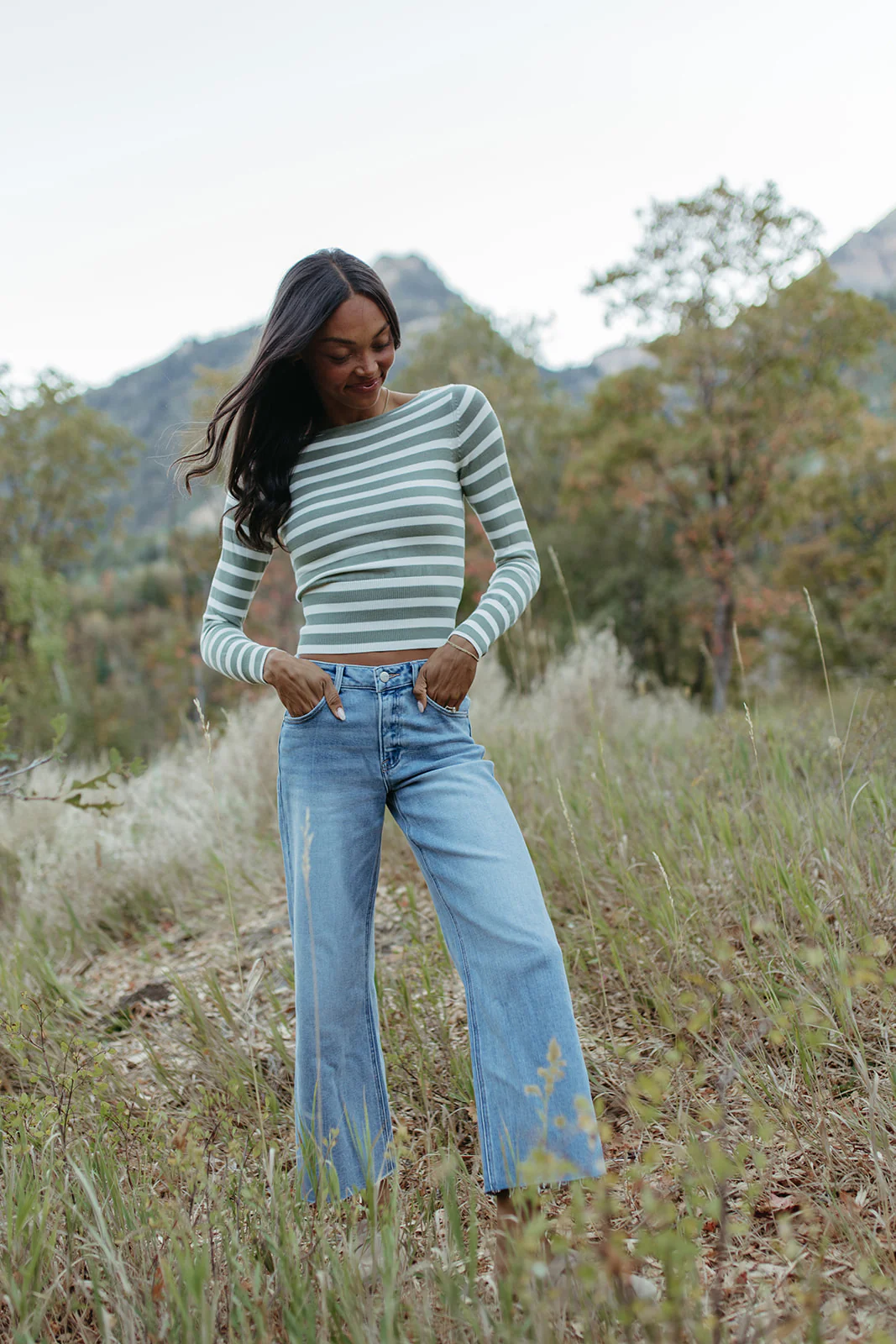 THE ADDISON STRIPED SWEATER IN OLIVE - Payfeveri