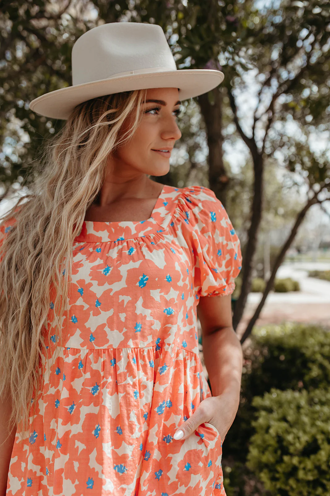 THE CALLA ORANGE FLORAL TIERED DRESS - Payfeveri