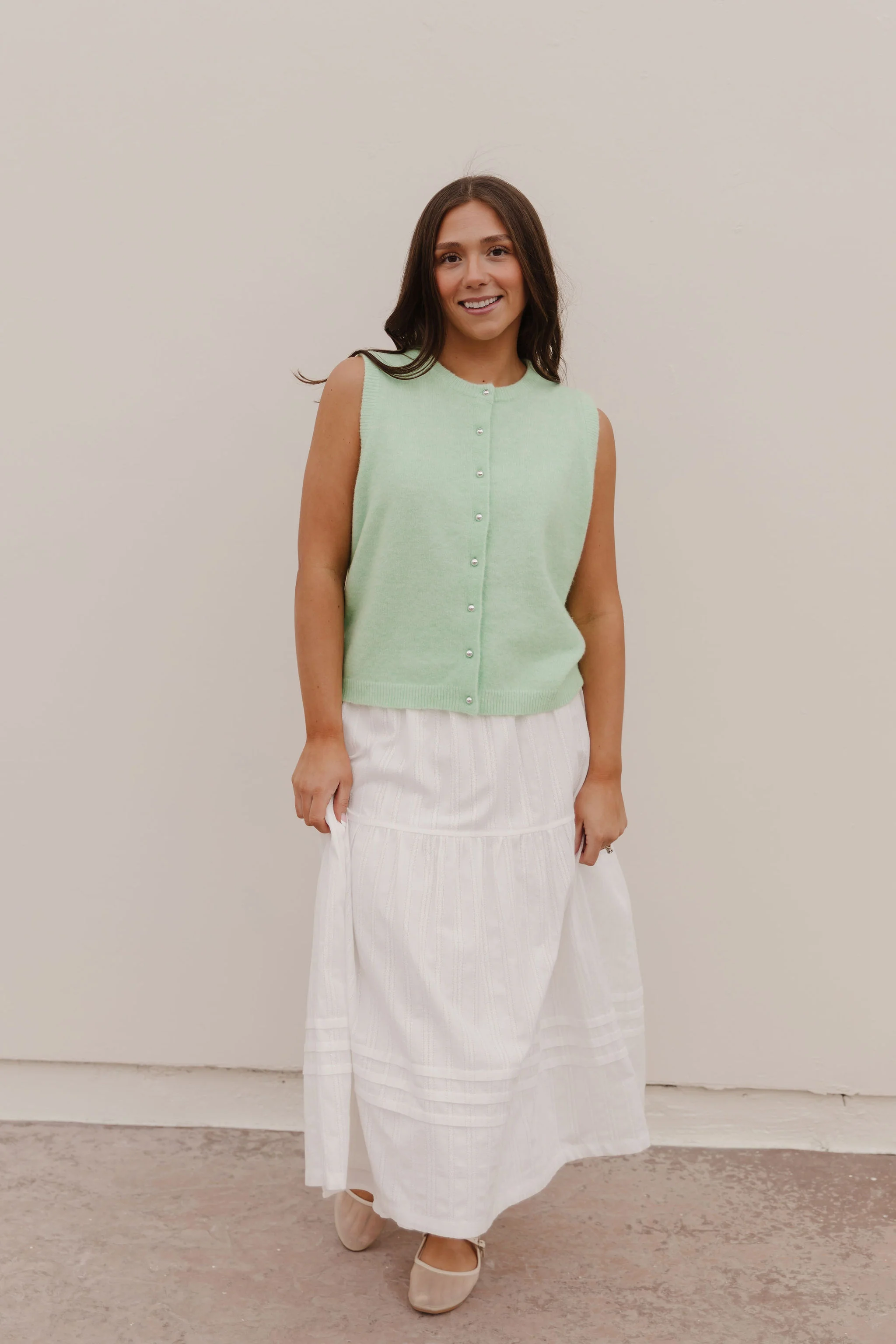 THE ALYCE SWEATER VEST IN LIME SHERBET - Payfeveri