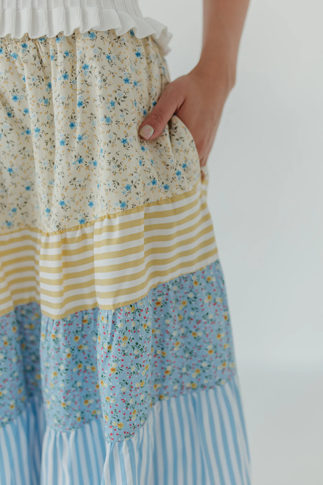 THE STEVEN FLORAL MIDI SKIRT IN YELLOW - Payfeveri