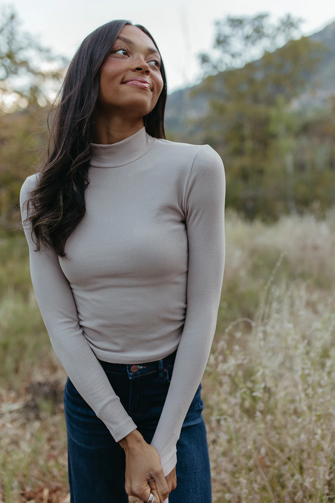 THE RICKIE RUCHED TURTLE NECK IN TAUPE - Payfeveri