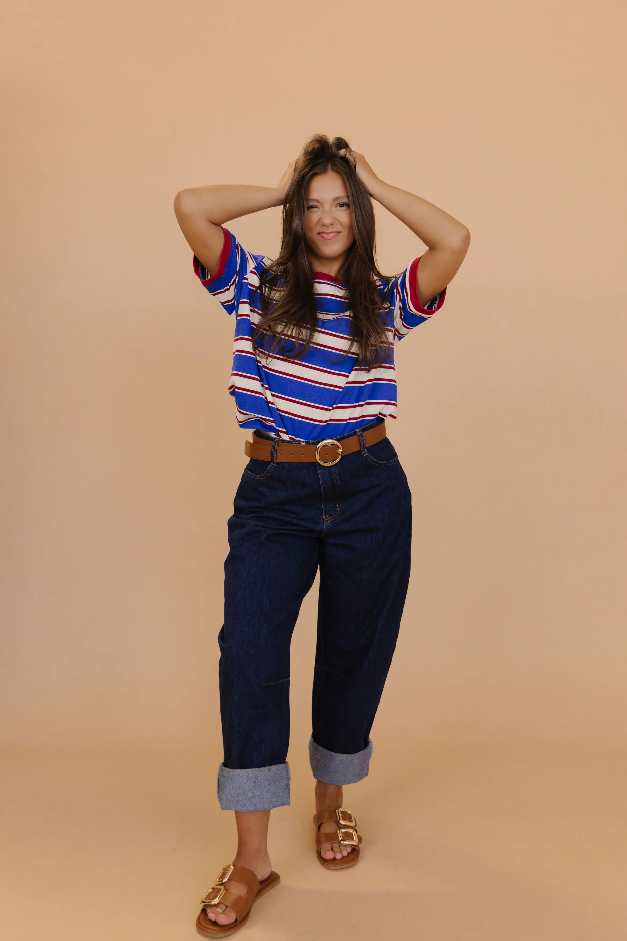 THE LYRA ROLL UP BARREL JEANS IN DARK DENIM - Payfeveri